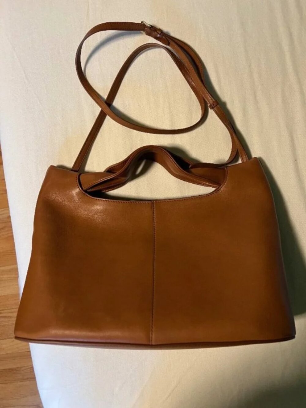 The Row Minimalist Brown Leather Shopper Bag
